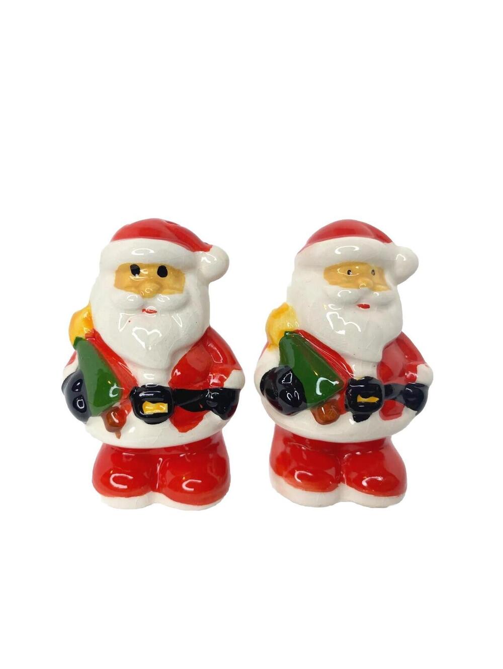 Santa Claus Christmas Holiday Salt & Pepper Shakers Ceramic